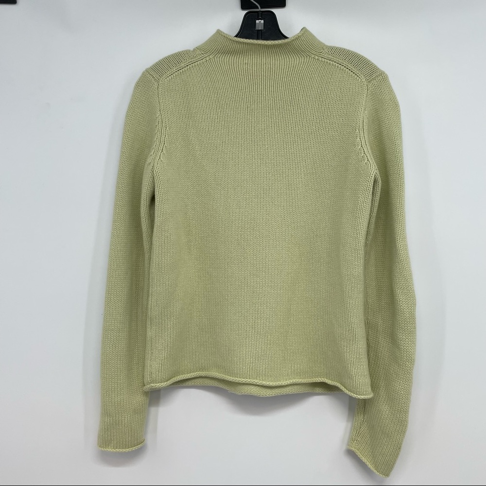 EILEEN FISHER Green 100% Cashmere Sweater S Mock Neck - Picture 2 of 7